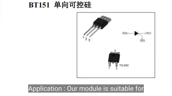 Bt151 Unidirektionaler Thyristor-Gleichrichter mit Siliziumsteuerung